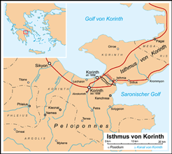 Map zum Corinth Canal